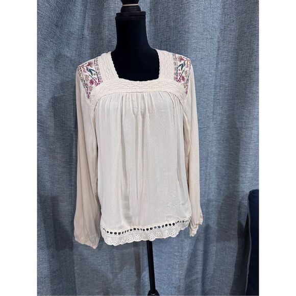 Knox Rose Tops - Knox rose cream bohemian top size small‎